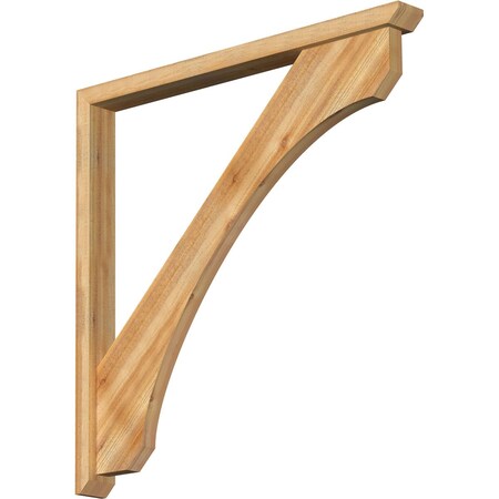 Ekena Millwork Legacy Slat Rough Sawn Bracket w/ Offset Brace, Western Red Cedar, 4"W x 44"D x 44"H BKT0402X44X44LEC06RWR